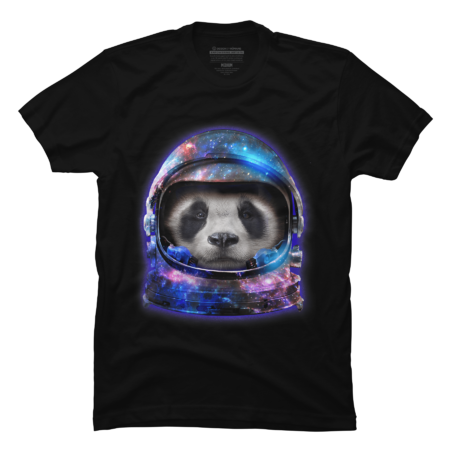 Giant Panda in Space Galaxy Astronaut Helmet, T-Shirt by nduytien93