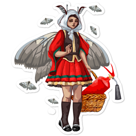 Moth-girl with fire extinguisher