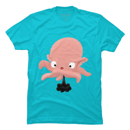 Cute pink baby octopus cartoon humour by thefrogfactory