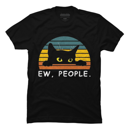 Black Cat Shirt Funny Ew People Cat Lovers T-Shirt