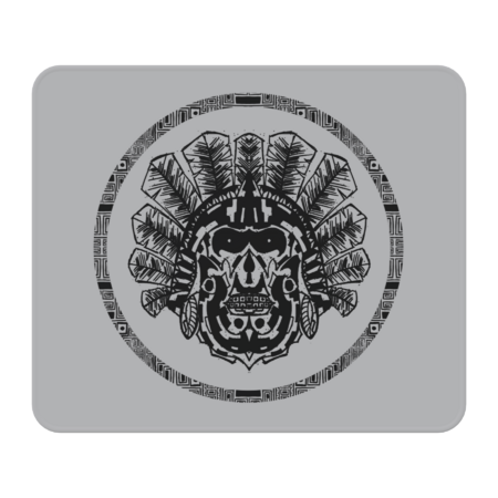 Aztec Warrior Head Circle by ZeichenbloQ