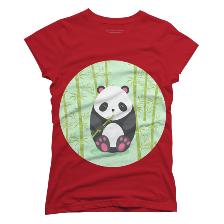 Cute panda with bamboo