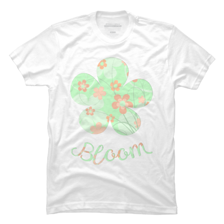 Bloom Cute flower floral in mint and coral pink