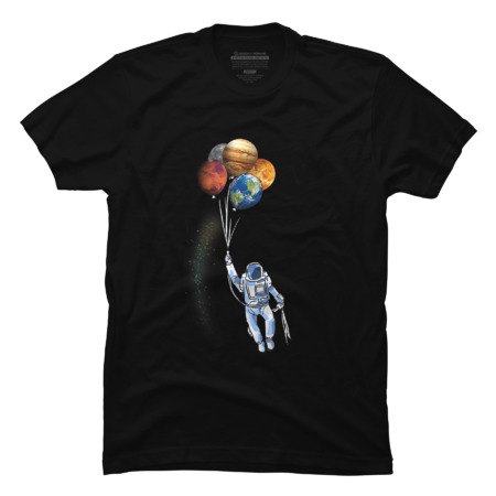 Astronaut Funny Space Shirt Spaceman Holding Planet Balloon