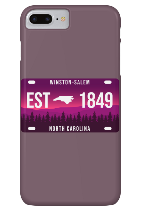 Winston-Salem North Carolina Mountain Retro License Plate by merchzy