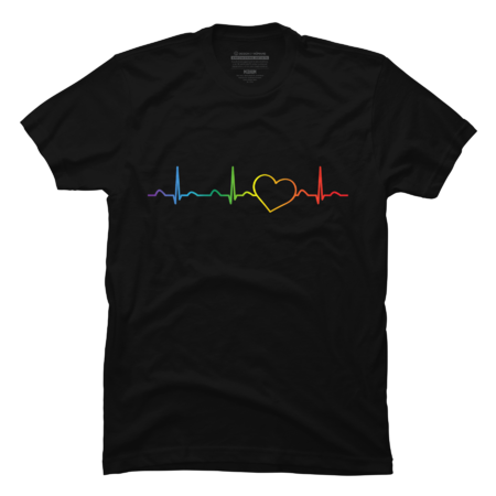 Rainbow Heartbeat Cute LGBTQ Gay Pride Month Gift by Luckyst