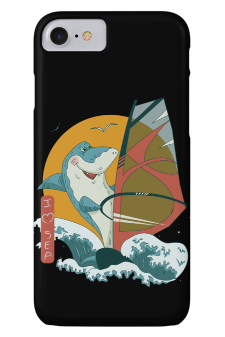 shark, sea, windsurfing by owlsonata