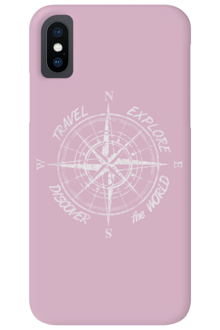 Travel Explore Discover the World Compass white by gegogneto