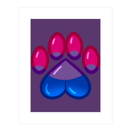 LGBTQ+ Pride Heart Pawprint - Bisexual by leashonlife