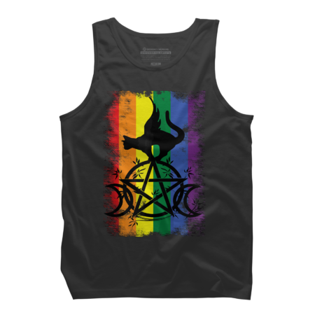 Gay Witch Pride Flag Triple Moon Pentacle Wicca Pagan Lgbt