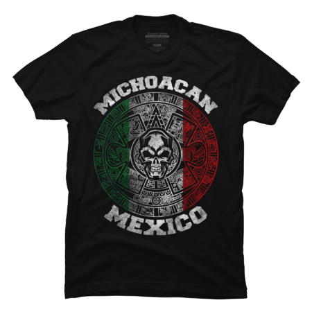 Michoacan Aztec Mayan Calendar Skull Mexican Pride Symbol