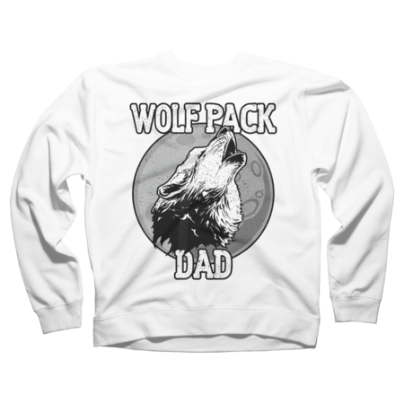 Mens Wolf Pack Dad T Shirt Howling Moon by COVI