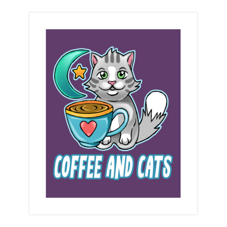 Coffee and Cats Funny Cute Cat by dnlribeiro88