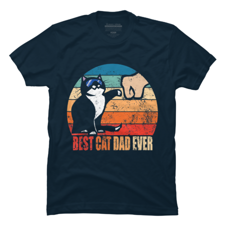 Best Cat Dad Ever Paw Fist Bump Funny Fathers Day Tee by MiuMiuShop