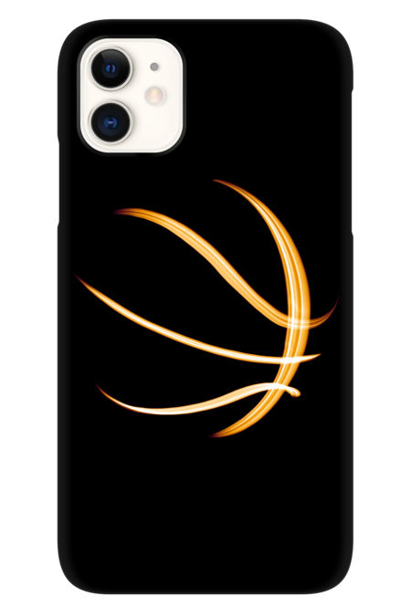 Basketball ball - Bright orange silhouette neon style by mickatchu