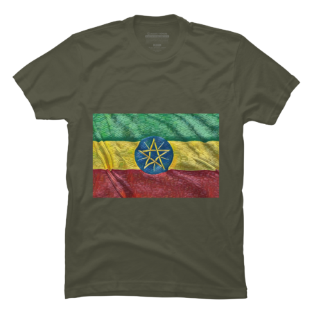Ethiopia Flag Long Bricks Pieces Stars Stamp Mountain by ThannedLines