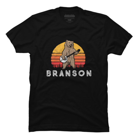 Branson Missouri Bluegrass Banjo Bear Funny Retro by KemBong