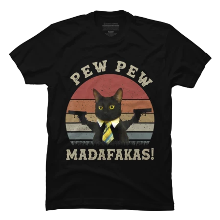 Cat Vintage PewPewPew Madafakas Cat Crazy Pew Vintage