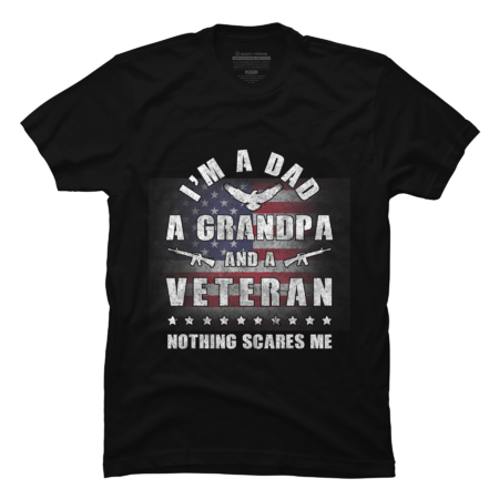 Dad Grandpa Veteran Hoodie Nothing Scares Me American Flag