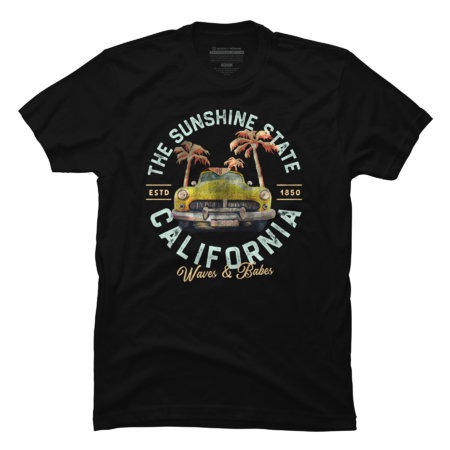 Retro California Summer Surfing Shirt (Distressed Version)