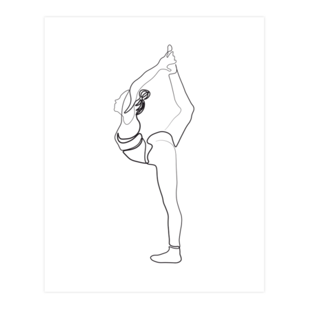 Yoga Stretch One Line Drawing Simple Outline