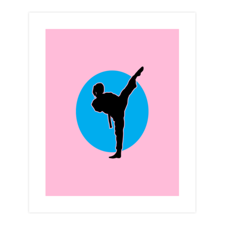 Martial art, female kicking silhouette by Cundrawan