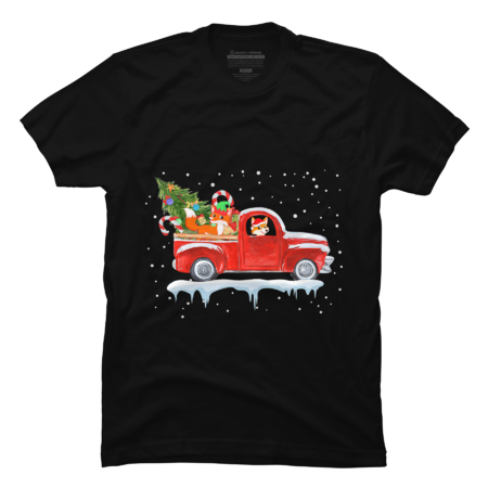 Fox Drive Red Truck Funny Christmas Pajama Gifts T-Shirt