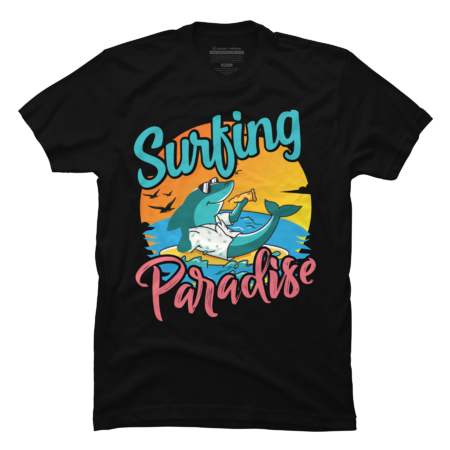 Surfing Paradise Shark On Surfboard | Cool Surfer by AmusingDesignCo