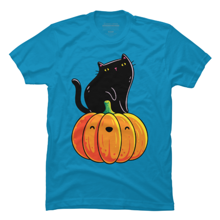 Cute Black Cat And Halloween Pumpkin