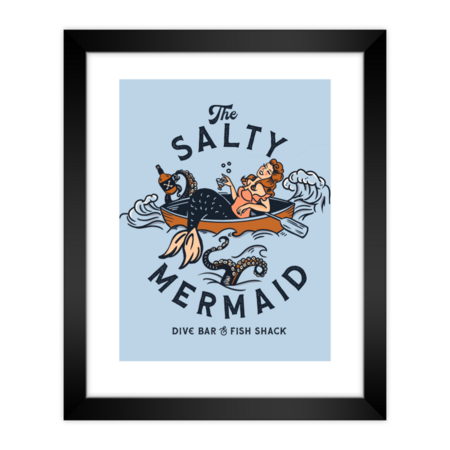 The Salty Mermaid Dive Bar &amp; Fish Shack. Cool Retro Travel Art by TheWhiskeyGinger