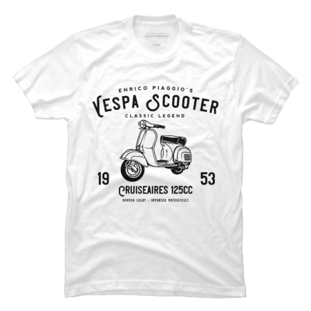 Vintage Piaggio Vespa Scooter 1953 125cc T Shirt Original Design by teesforhope