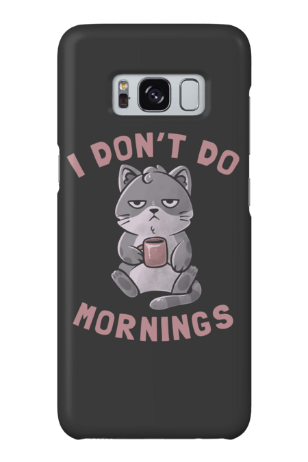 I Don’t Do Mornings - Lazy Cute Coffee Cat Gift by EduEly