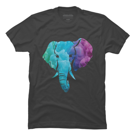 Elephant Art Abstract Colorful blue &amp; Purple