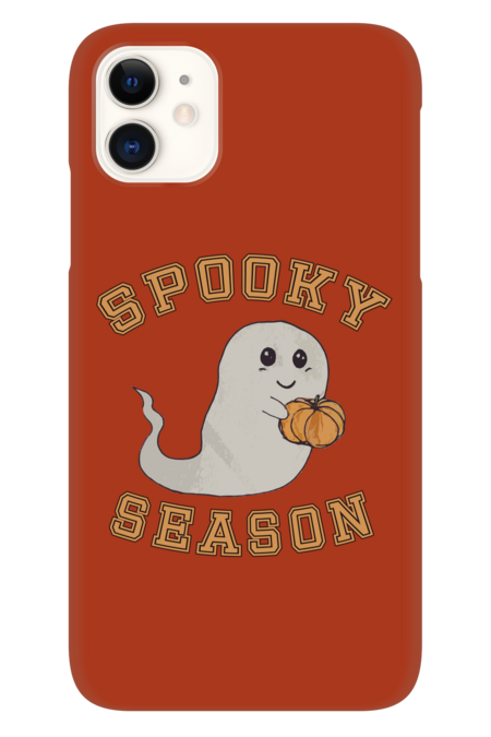 Spooky Season cute ghost with pumpkin Halloween Design