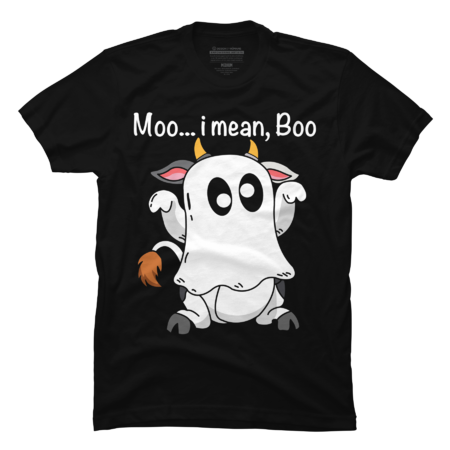 Moo I Mean Boo Ghost Cow Halloween by yargic