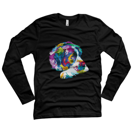 Dog T-Shirt Colorful Saint bernard Cute Geometric pop art syle by JinTan