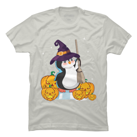 Penguin shirt- Penguin Witch Halloween Pumpkin
