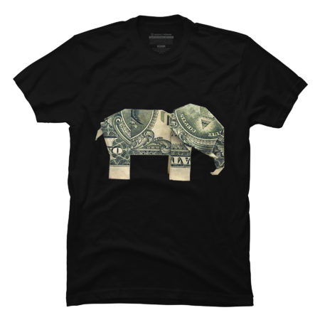 Elephant shirt- Dollar Bill Origami Elephant