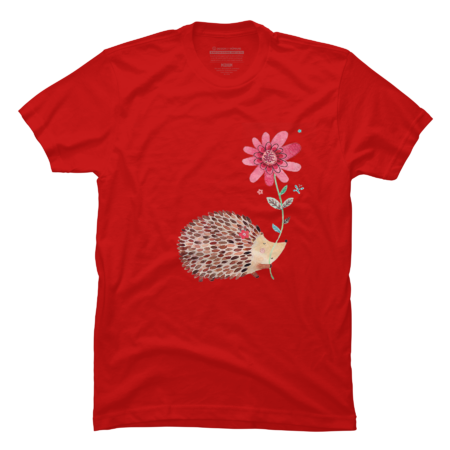 Hedgehog shirt- Cute Vintage Hedgehog Flower Art