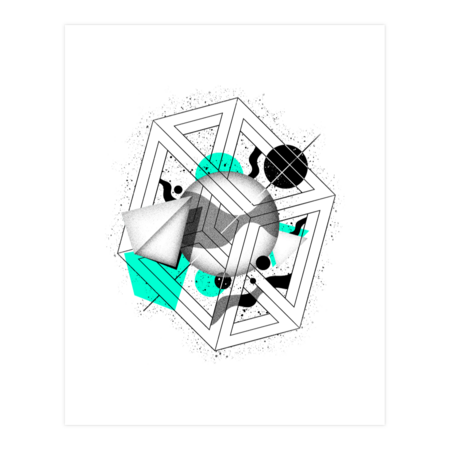 Abstrac Geometric T-shirt Light by Mitxeldotcom