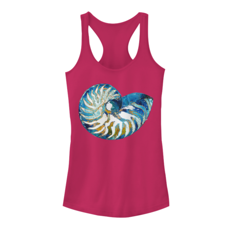 Beach Art - Nautilus Shell Bleu