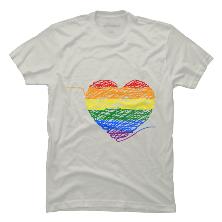 Pride Flag I love LGBT Rainbow Colored Heart Gift T-Shirt by corndesign