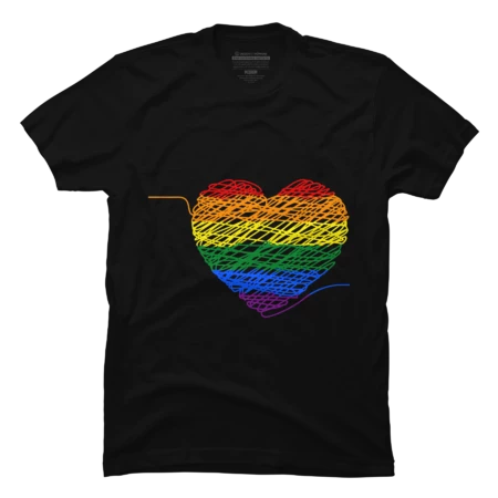 Pride Flag I love LGBT Rainbow Colored Heart Gift T-Shirt by corndesign