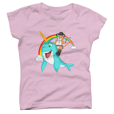 cat riding narwhal by ArmyTee
