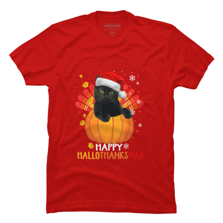 Cat shirt- Black Cat Happy Hallothanksmas