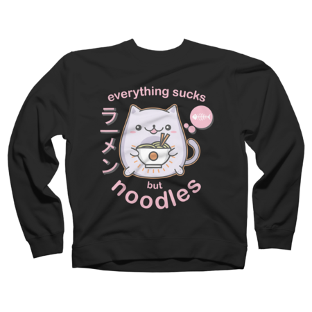 Pastel Goth Ramen Noodle Cat T Shirt - Anime Kawaii Gift by Mintan