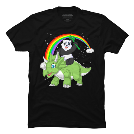 panda riding triceratops by ArmyTee