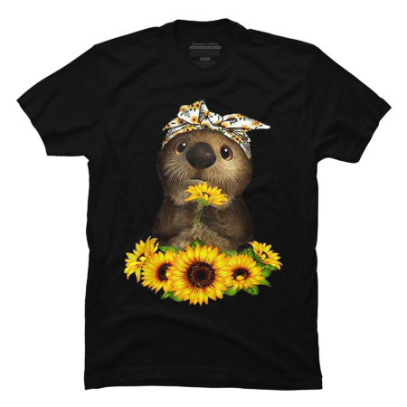 Otter Bandana Animal Sunflowers T-Shirt