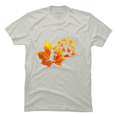 Funny Cat Maple Leaf Fall Hello Autumn T-shirt