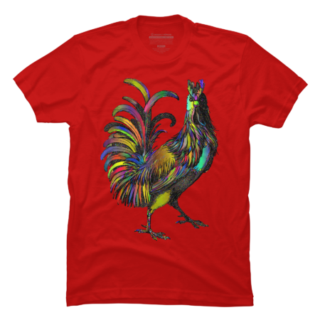 Chicken shirt- Colorful Rooster Cock Farm Bird by Mslengleng